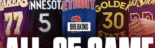 竞技宝-美媒晒无缘评奖最佳阵容：东契奇 爱德华兹 坎宁安 库里 詹姆斯